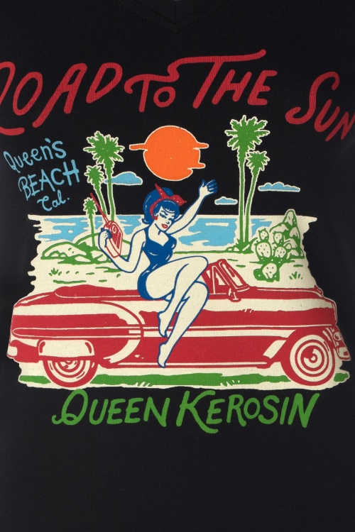 Queen Kerosin - T-shirt Road To The Sun en noir 3