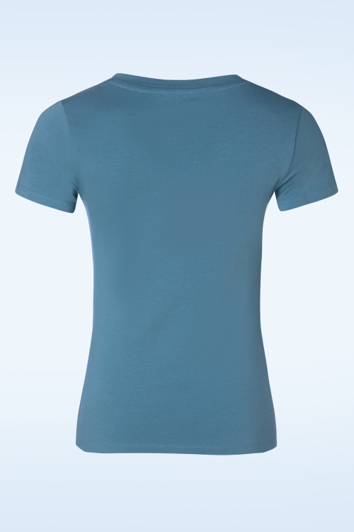 Queen Kerosin - T-shirt coupe-vent en bleu ciel 2