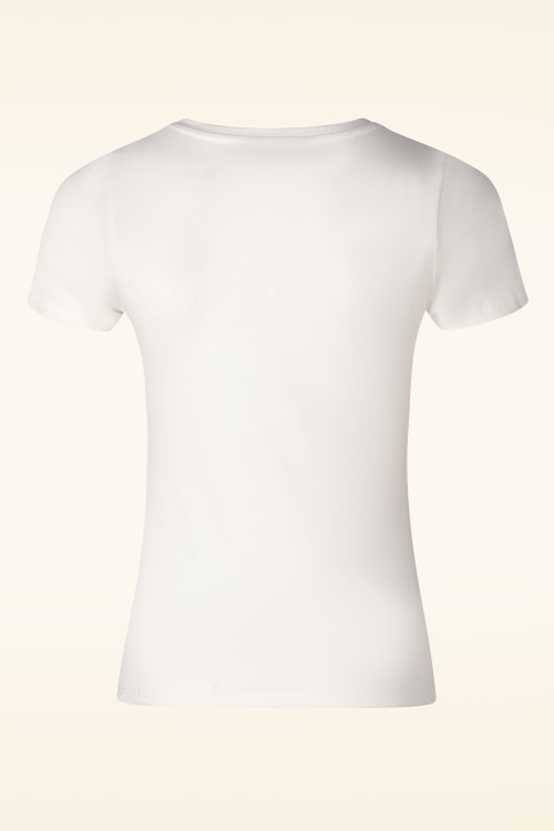 Queen Kerosin - Cooles Love-T-Shirt in Off White 2