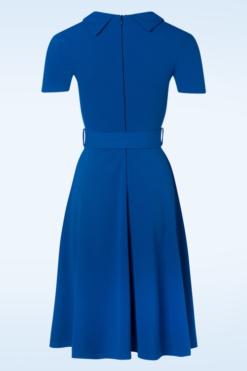 Vintage Chic for Topvintage - Robe corolle Roxy en bleu royal 2