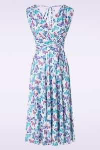Hearts & Roses - Exclusief bij Topvintage ~ Annabella wiggle jurk met bloemenprint in marineblauw