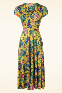 Vintage Chic for Topvintage - Kleines Swingkleid mit Blumenmuster in Gelb