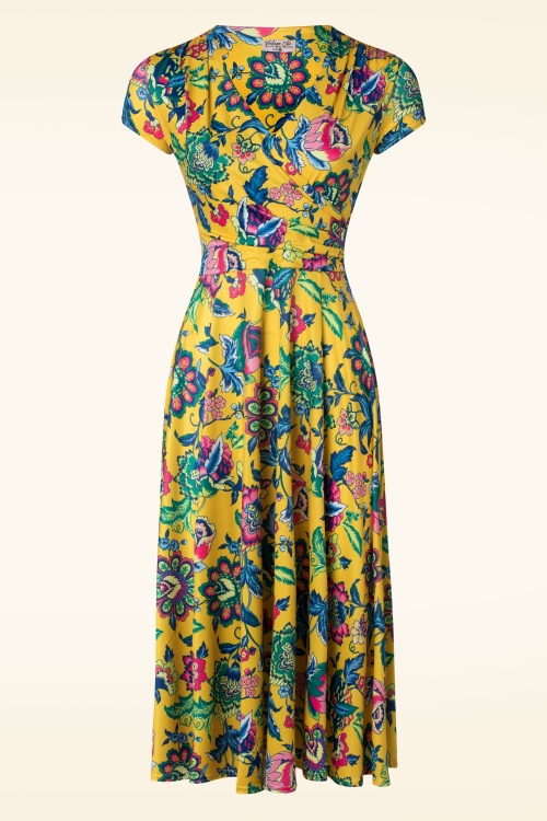 Vintage Chic for Topvintage - Petty Floral Swing Kleid in Blau