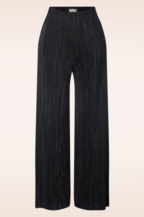 Vintage Chic for Topvintage - Pantalon plissé Pia en noir 2