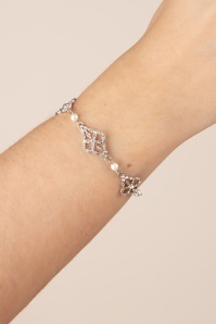 Lovely - Victorian Filigree Bracelet in Silver and Glass