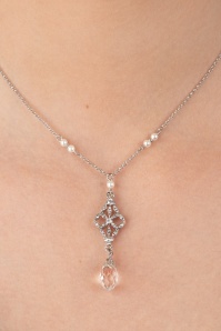 Lovely - Viktorianische filigrane Halskette aus Silber und Glas 2