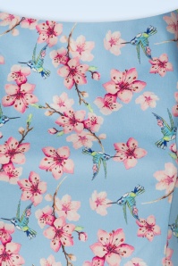 Topvintage Boutique Collection - Exclusivité Topvintage ~ Robe corolle fleurie Adriana en bleu clair 5