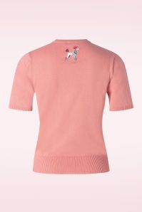 Banned Retro - The Kissing Poodles cardigan in roze 2