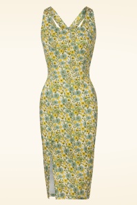 Hearts & Roses - Martha Pencil Dress with Yellow Flowers