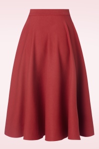 Collectif Clothing - Milla Swing Skirt in Red 4