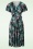 Vintage Chic for Topvintage - Irene Tropical Floral Cross Over Swing Dress Années 50 en Noir