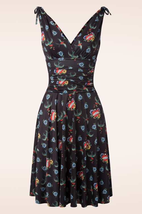 Vintage Chic for Topvintage - 50s Grecian Tattoo Dress in Black