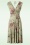 Vintage Chic for Topvintage - Jane bloemen midi-jurk in vintage groen