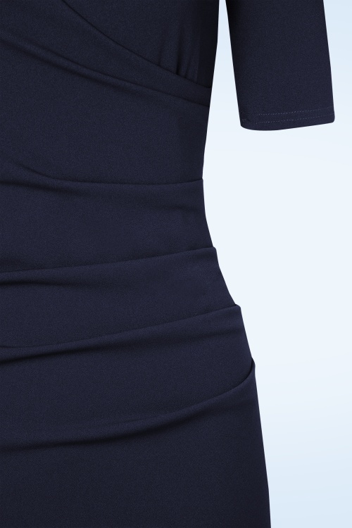 Vintage Chic for Topvintage - 50s Selene Pencil Dress in Navy 3