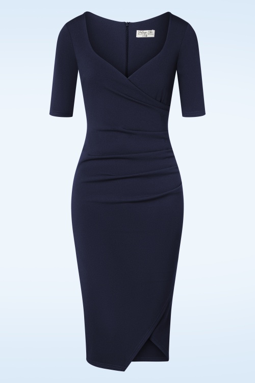 Vintage Chic for Topvintage - 50s Selene Pencil Dress in Navy