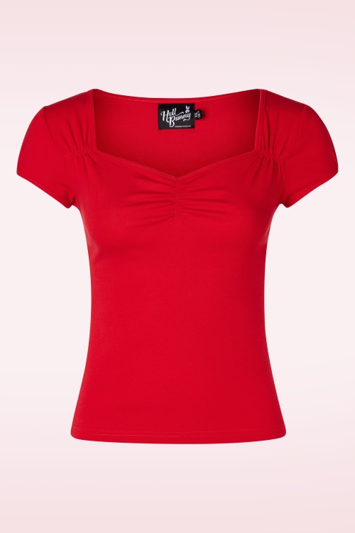 Bunny - 50s Mia Top in Red