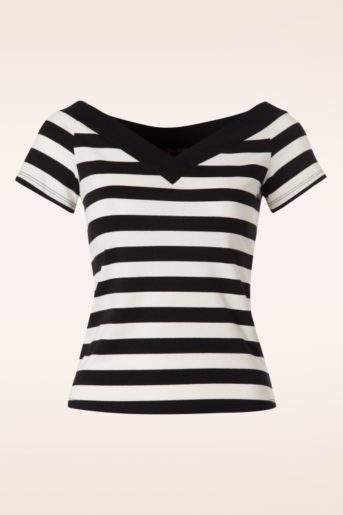 Bunny - Caitlin Stripes Top in Black and White