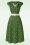 Vixen - Dotty Wide Collar Midi Dress in Green