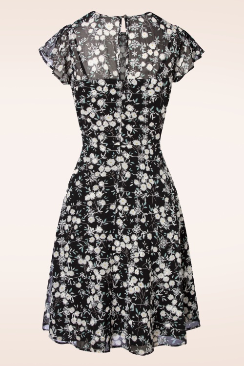 Vixen - Keri Floral Flare Dress en Noir 3
