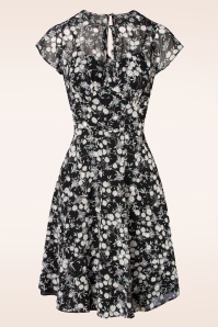 Vixen - Keri Floral Flare Dress in Black