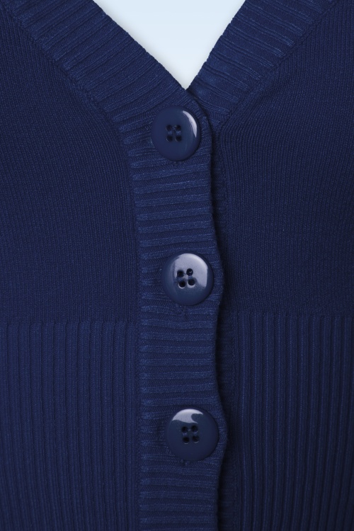 Banned Retro - 50s Overload Cardigan in Night Blue 3