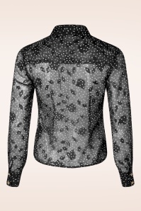 Banned Retro - Rose Pussy strik blouse in zwart 2
