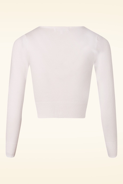 Mak Sweater - Gilet Court Nyla Années 50 en Blanc Cassé 2