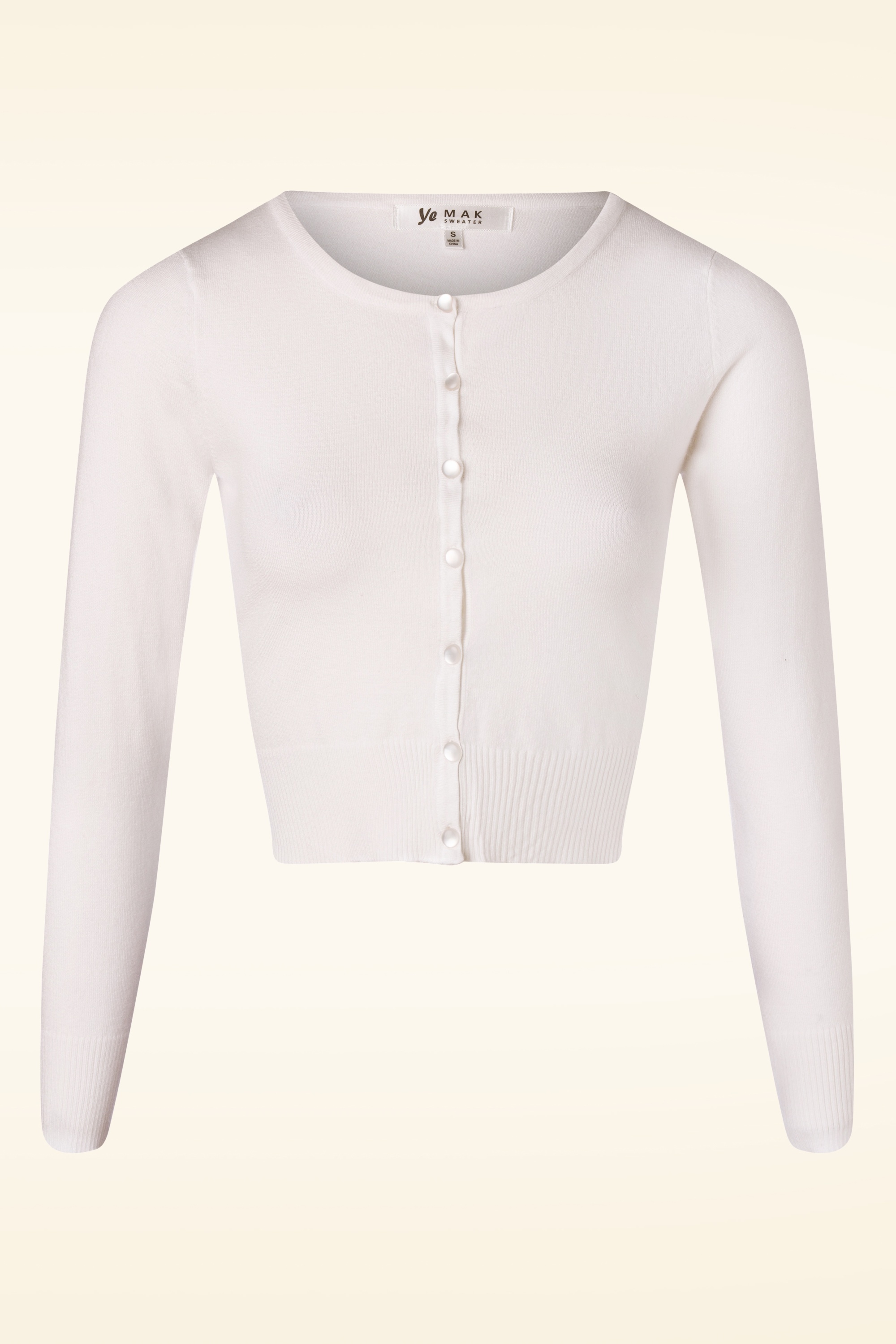 Mak Sweater - Nyla cropped vest in gebroken wit 2