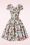 Vintage Diva  - The Bombshell Flower Print Swing Dress en Blanc 6