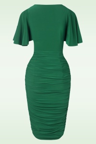 Vintage Diva  - The Eugenie Butterfly Pencil Dress in Green 6