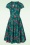 Topvintage Boutique Collection - Exclusief bij Topvintage ~ Olivia swingjurk met korte mouwen in blauwgroen