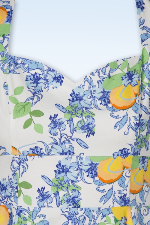 Topvintage Boutique Collection - TopVintage exklusiv ~ Joliena Swing Kleid in Weiß und Blau 5