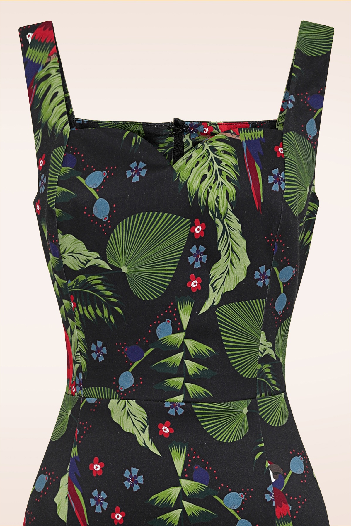 Collectif Clothing - Anita Parrot Paradise penciljurk in zwart 3