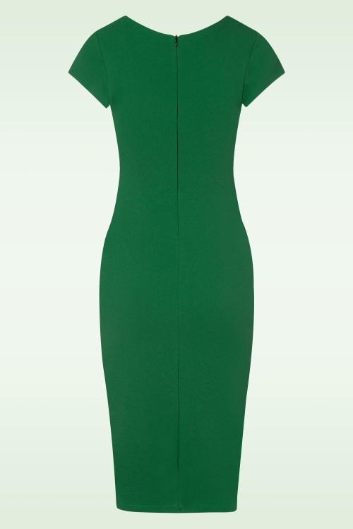 Vintage Chic for Topvintage - 50s Violetta Pencil Dress in Emerald Green 2