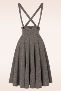 Vixen - 40s Toyin Herringbone Swing Skirt in Grey