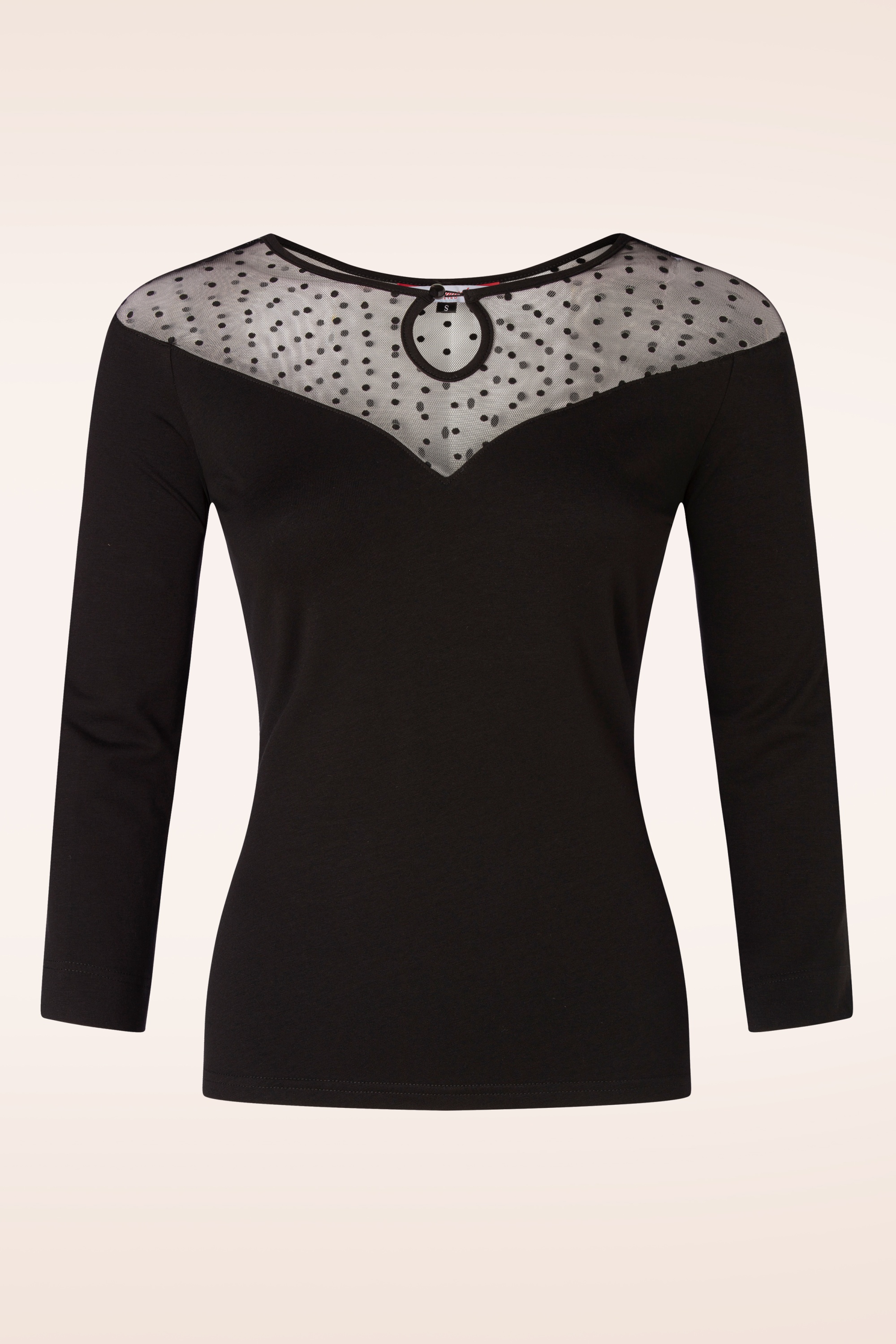 Banned Retro - Evita Evening top in zwart