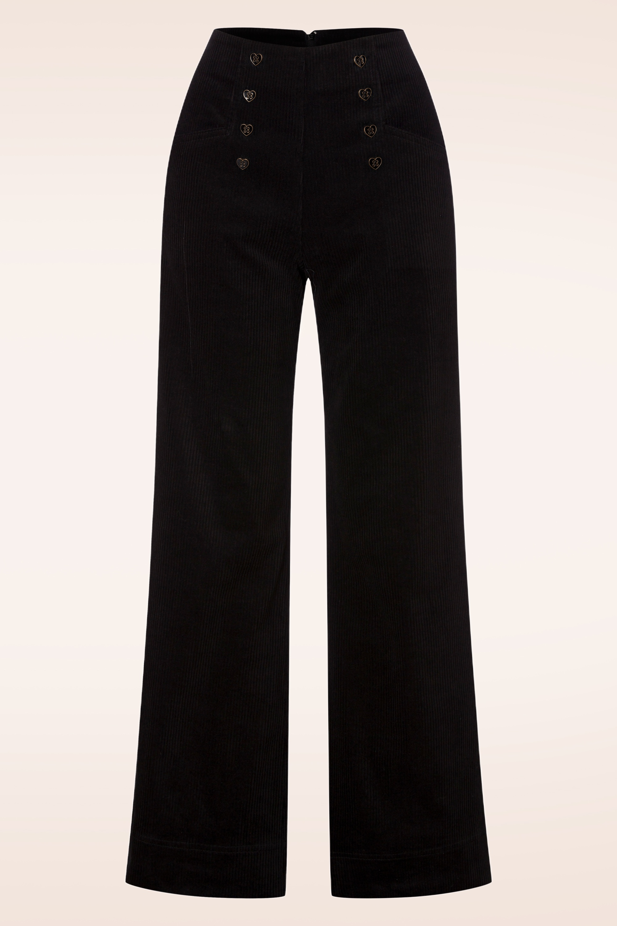 Vixen - Blith corduroy broek in zwart