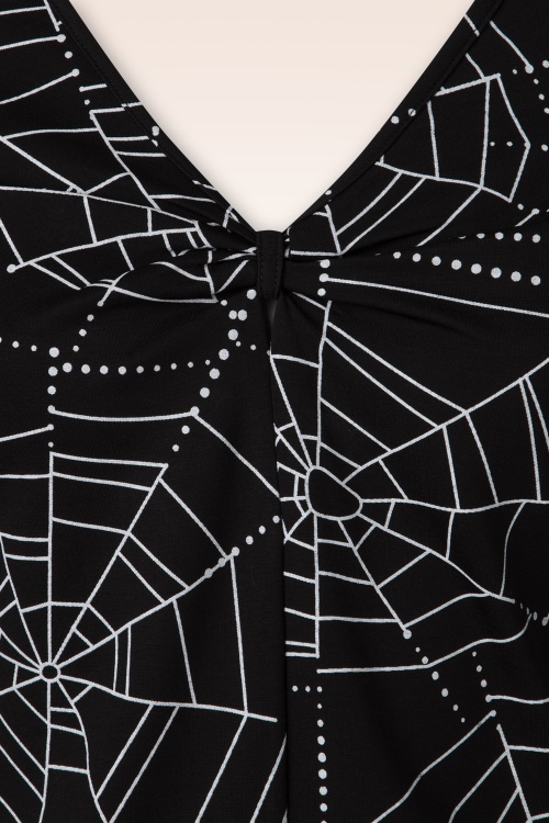 Vixen - 50s Sendra Spider Web Top in Black 3