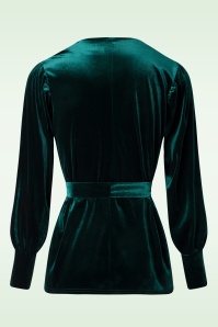 Vintage Chic for Topvintage - Topvintage exclusive ~ Victoria fluwelen vest top in groen 3