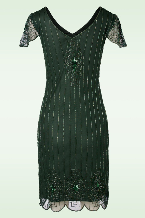 GatsbyLady - 20s Downton Abbey Flapper Dress in Green 2
