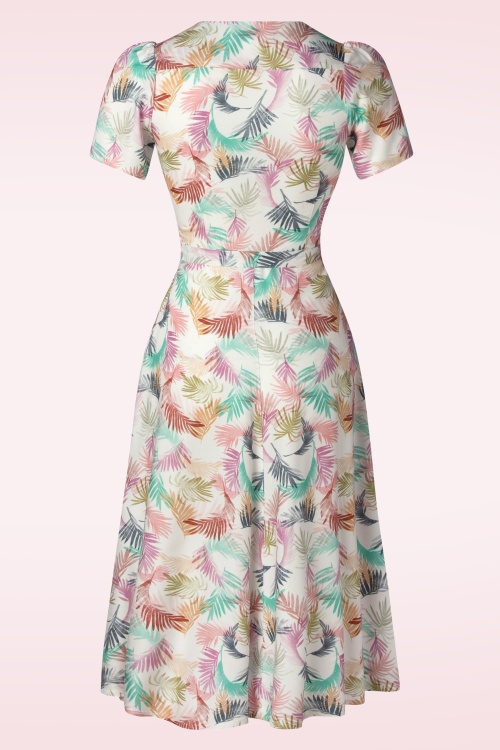 Very Cherry - Magnolia Gatsby pastel bloemen jurk in wit 2