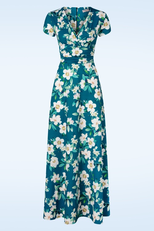 Vintage Chic for Topvintage - Rinda maxi-jurk in koningsblauw