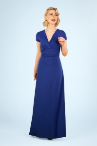 Vintage Chic for Topvintage - Rinda Maxi Dress Années 50 en Bleu Roi