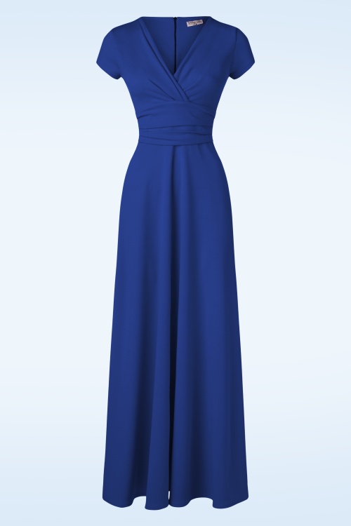 Vintage Chic for Topvintage - Rinda Maxi Dress Années 50 en Bleu Roi 2