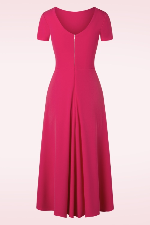 Vintage Chic for Topvintage - 50s Mindy Maxi Dress in Hot Pink 2