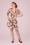 Vixen - Tropische flamingo off-shoulder swing jurk in lichtroze