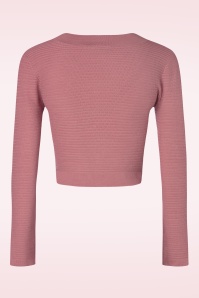 Vixen - Ariane getextureerd gebreid cropped vest in roze 3
