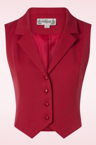 Collectif Clothing - Milla Waistcoat in Red 