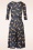 Vintage Chic for Topvintage - 50s Tina Tiger Swing Dress in Dark Blue 3