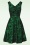 Vixen - 50s Deco Peacock Swing Dress in Dark Green 2